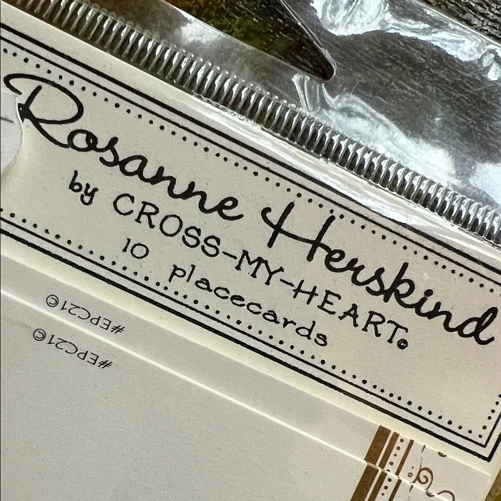 Cross-my-Heart Dining Placecards  Ivory Rosanne Herskind 3 sets Vintage